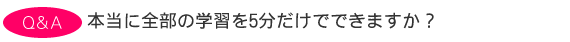 本当に全部の学習を5分だけでできますか?
